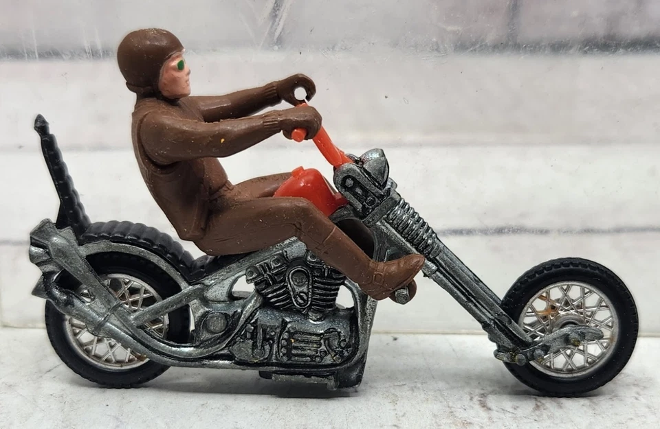 Redline Era Vintage Hot Wheels Rumblers Brown Rider Motorcycle Orange Handlebar - Image 3 of 4