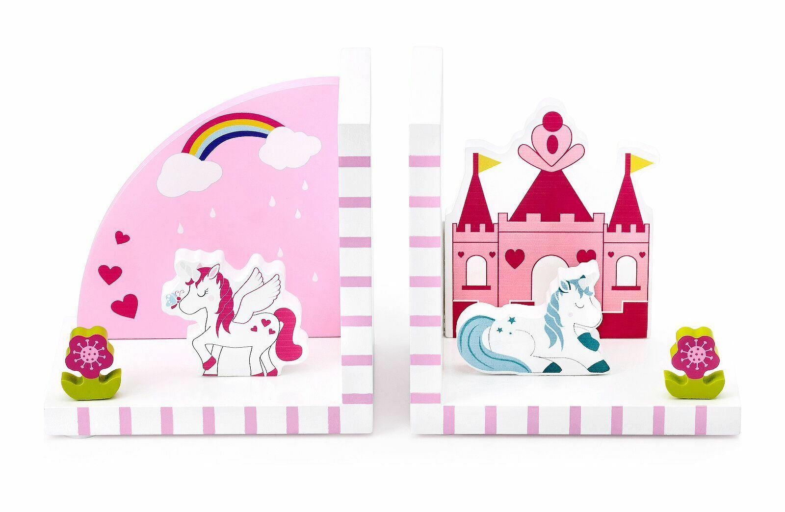 Mousehouse Gifts 3D Unicorn Themed Wooden Children's Bookends for Boys or Girls