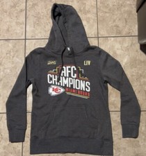 Fanatics Gray Super Bowl LIV Kansas City Chiefs Pullover Hoodie Adult Size Small