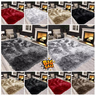 Luxus Flauschiger Teppich Großflächenteppich Wohnzimmer Schlafzimmer Antirutsch Teppich Fußmatten