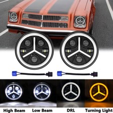 Pair 7 Inch halo LED Headlights DRL Lamps For Alfa Romeo Spider 1988-94 H4 Plug