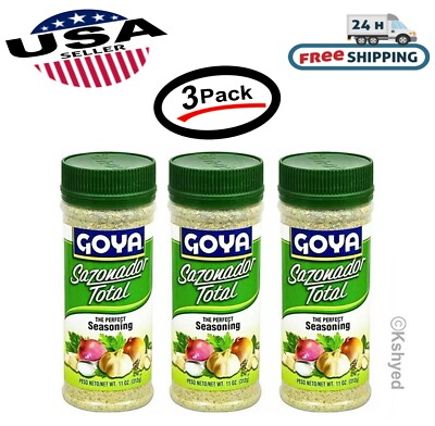 3 Pack Goya Sazonador Total The Perfect Seasoning, 11 oz Free Shipping - New