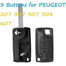 3 Button Remote Key Fob Case Shell Uncut Blade For Peugeot 207 307 407 308 607