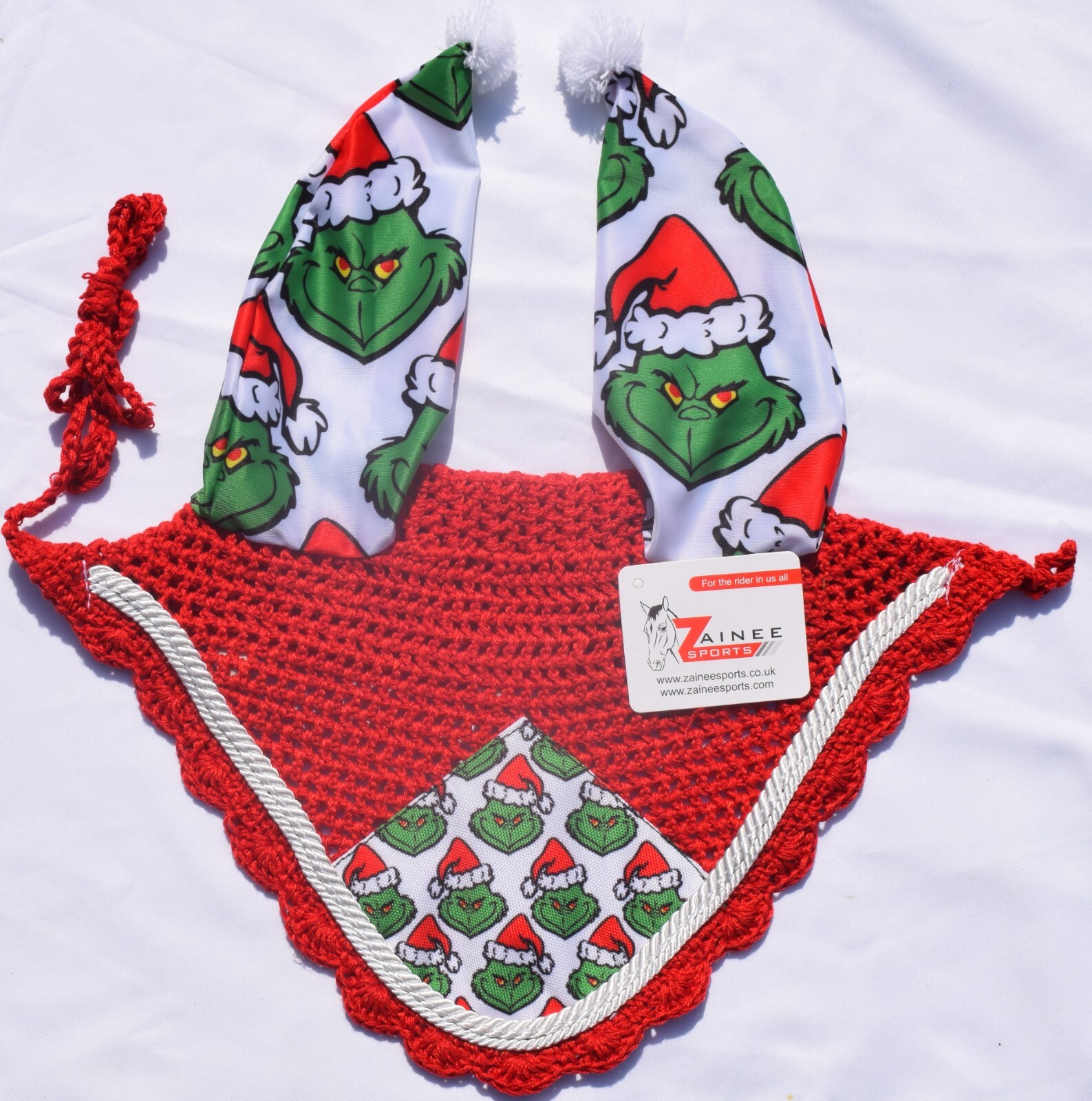 PONY Costume Grinch Cosplay Doppio Cappello Orecchio Cavallo Vela Velo Completo Regalo di Natale