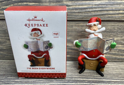 2013 Hallmark Keepsake Ornament I ve Been Everywhere Santa With Map  Magic Sound