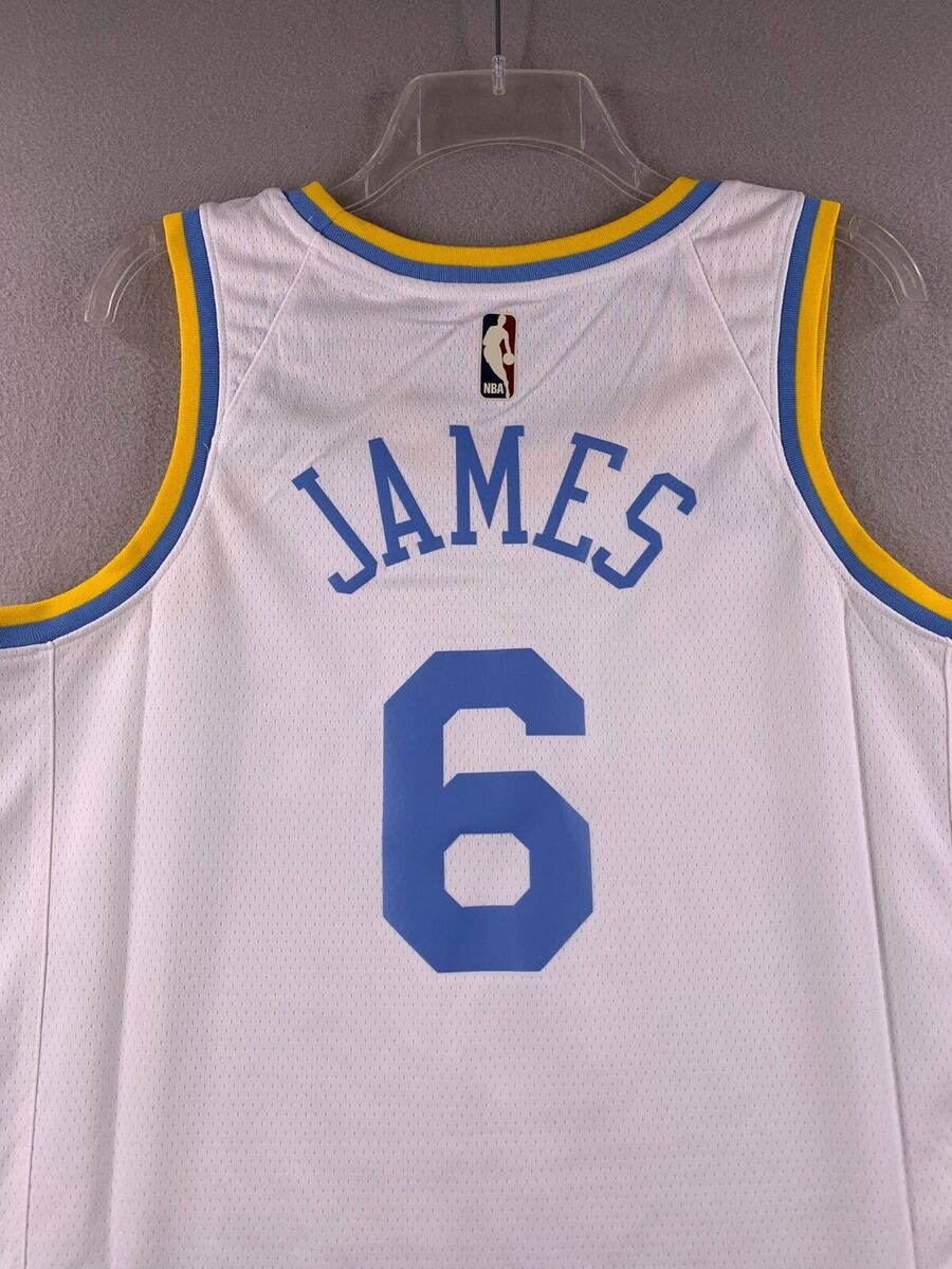 Los Angeles Lakers Nike Association Edition Swingman Jersey - White - Lebron James - Unisex