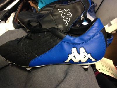 KAPPA FOOTBALL BOOTS SIZE 8 UK BNWL AT Â£15 BLACK /BLUE PRO BOOT BACK STUDS | eBay