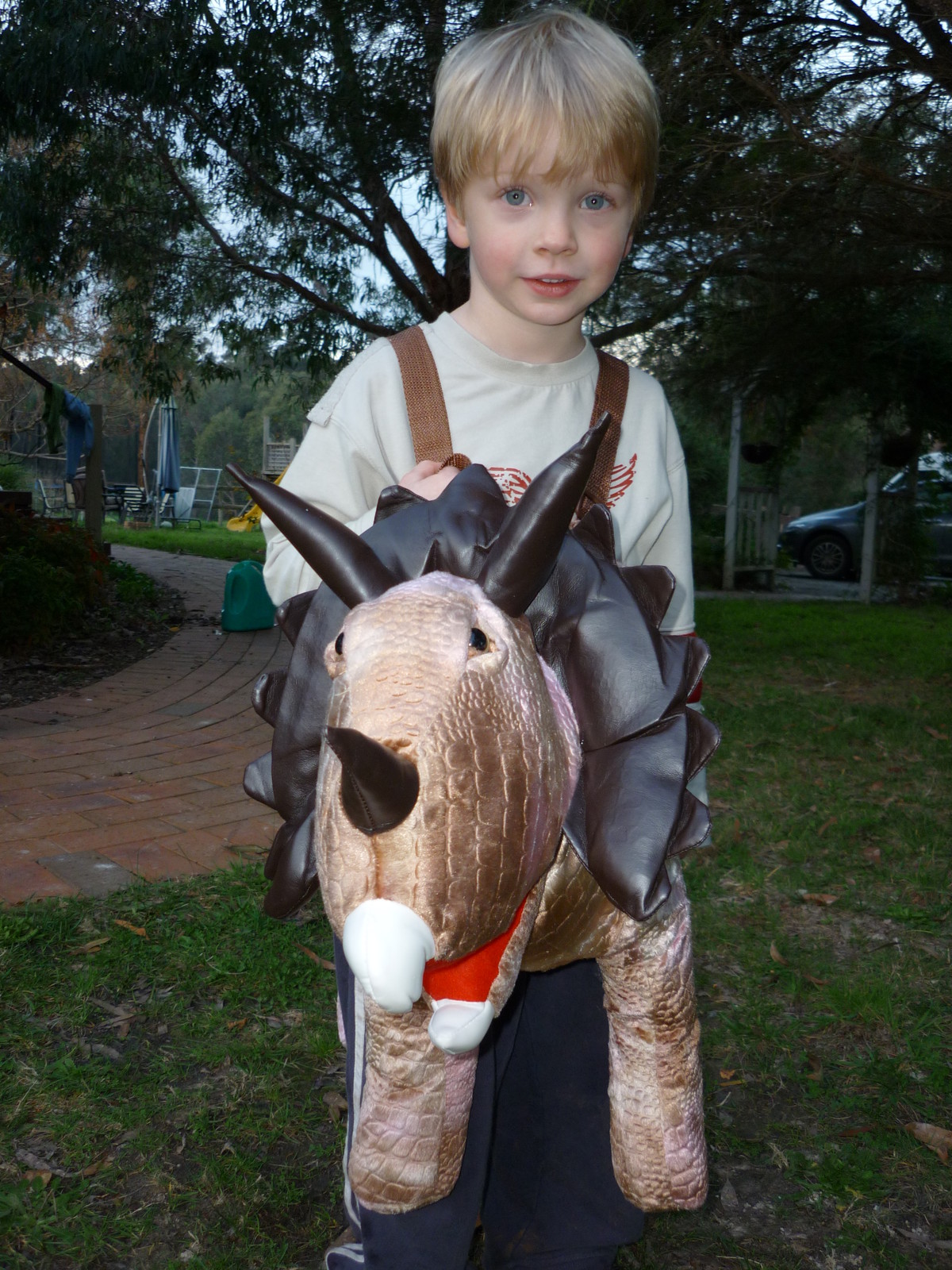 plush dinosaur ride on