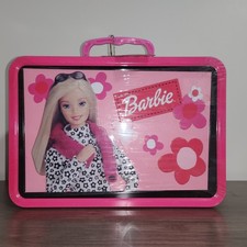 Barbie 2000 Gourmet Popcorn Pink Tin Carrying Case Box Mattel NWT