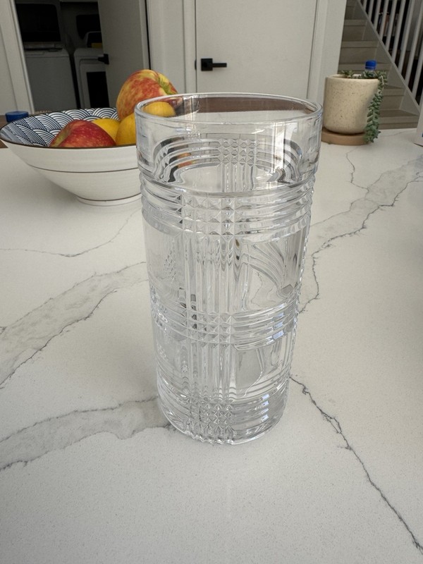 Ralph Lauren Crystal Glen Plaid Highball Glass Antique set of 6