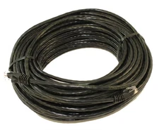 100ft Cat5E Ethernet RJ45 Patch Cable  Stranded  Snagless Booted  BLACK