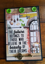 Handmade Scrapbook Junk Journal Folio Album 5.25x3.5" "The Future Belongs" Theme