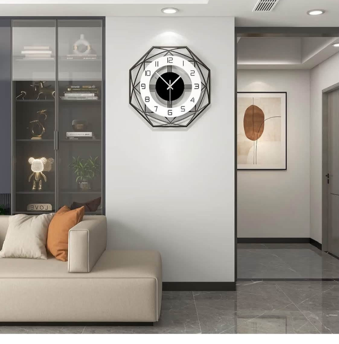 Large Wall Clock Decor Modern Analog Wall Clock Battery Operated 20IN Non-Tickin