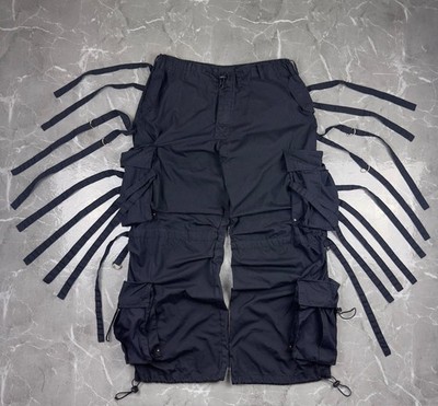 Vintage Y2k Opium Japanese Black  Cargo Bondage Parashute Pants  Rick Owens Type
