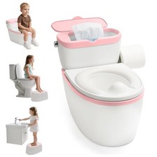 3-in-1 Toddler Potty Training Toilet - Realistic Toddler Toilet with Flushing