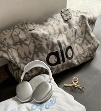 ALO YOGA Gray Tie Dye Large Canvas Tote Bag Gym Travel Carry-on