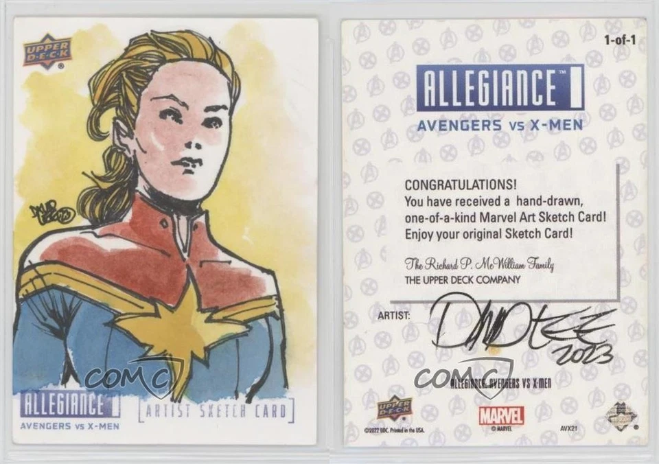 2023 Upper Deck Allegiance Avengers vs X-Men 1/1 David Lee Auto Sketch 1a41 - Image 3 of 3