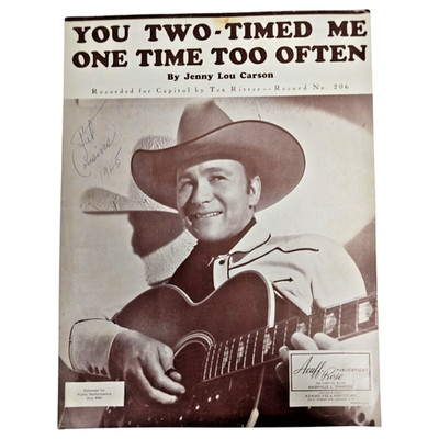 You Two Timed Me One Time Too Often Sheet Music 1945 Piano Chords Tex Ritter