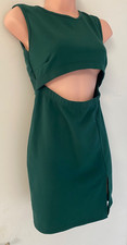 Nasty gal forest green bodycon dress with cut out detail Size 12
