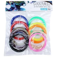 MYNT3D PLA 3D Pen Filament Refill Pack (10 Color, 3m Each) 10 Count (pack of 1)