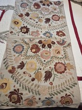 2 Pottery Barn Pillow Covers 24x24 Floral Embroidered Crewel Velvet Back Pretty