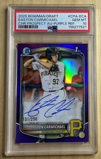 2025 Bowman Chrome Easton Carmichael 1st Purple Refractor Auto /250 PSA 10 POP 1
