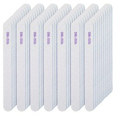 200 Pcs Nail Files 100/180 Grit Double-Sided Emery Boards for Acrylic Natural