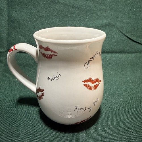 Mary Kay Cosmetics Coffee Cup Mug Kisses Lipstick Lip Colors Kiss Valentine