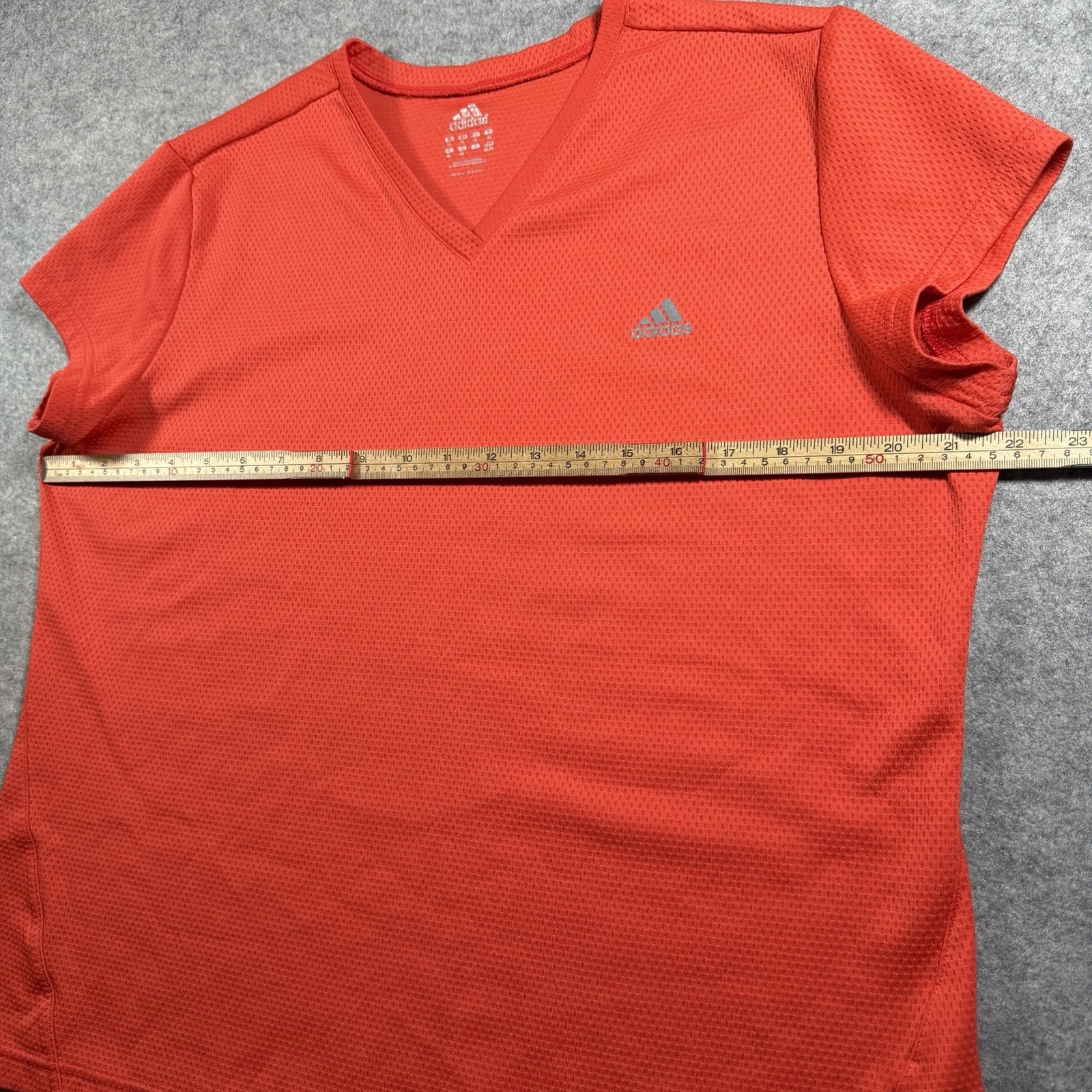Vintage Adidas Climalite Tee Womens XL Orange V Neck Training Gym Yoga Y2K 2005 thumbnail 6