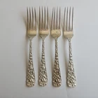New ListingKirk Stieff Rose Sterling Silver 4 x Fork 6 7/8 in Repousse No Monograms