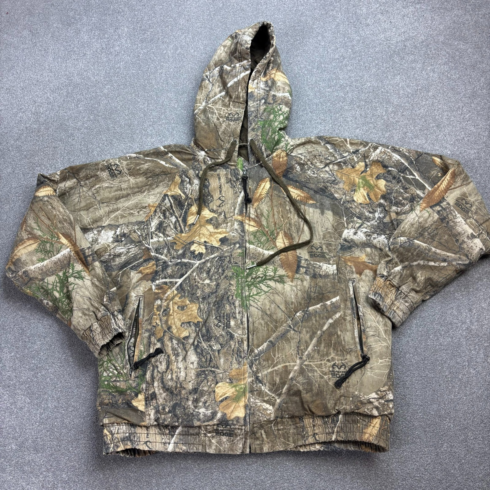 Chaqueta RealTree Adulto Mediana Marrón Lona Caza Trabajo Ropa Camuflaje Capu...