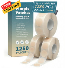 Pimple Patches for Face - 1250 Counts 3 Size Acne - 1250PCS, Skin