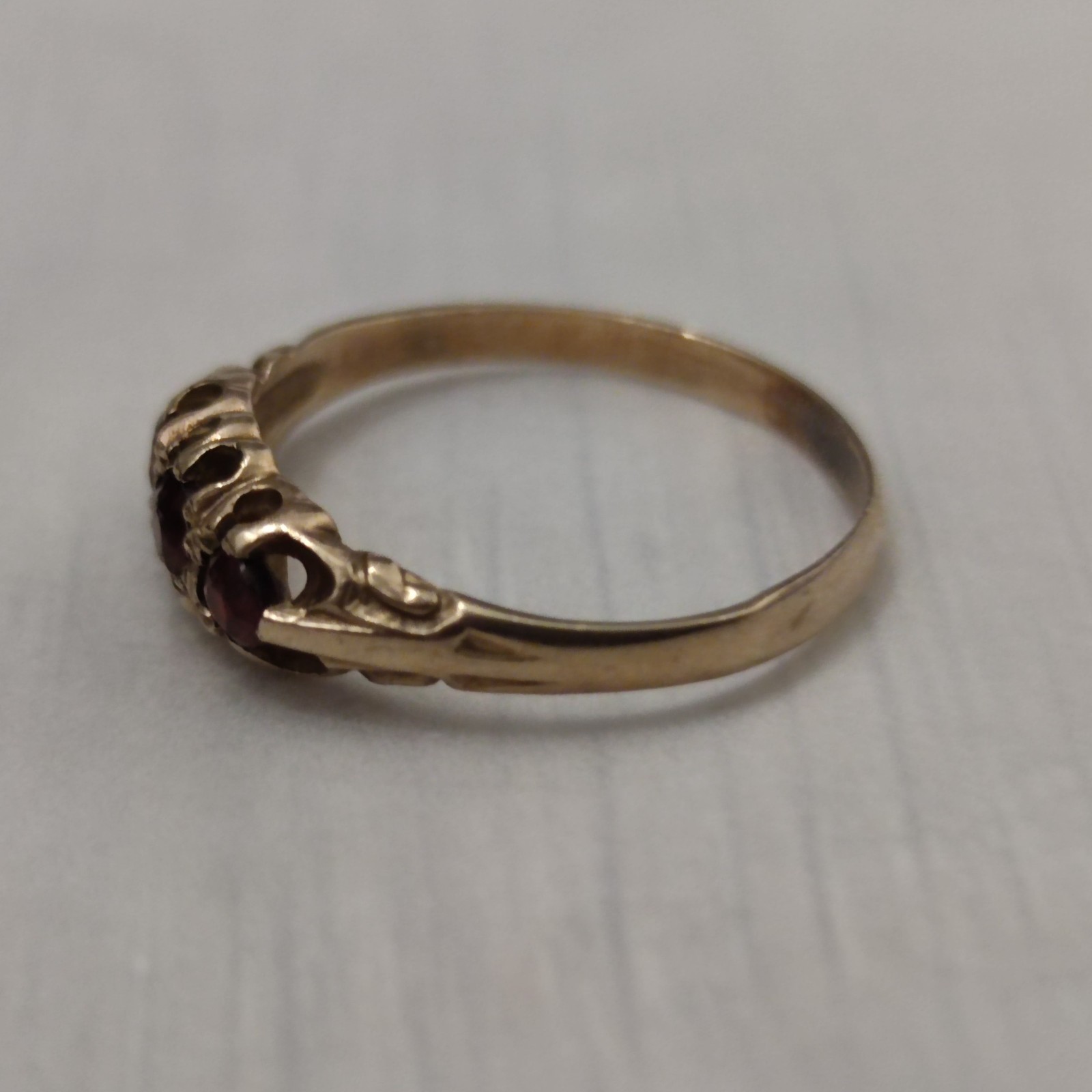 9ct Yellow Gold Ring Ruby Stone Full Hallmark Rin… - image 6