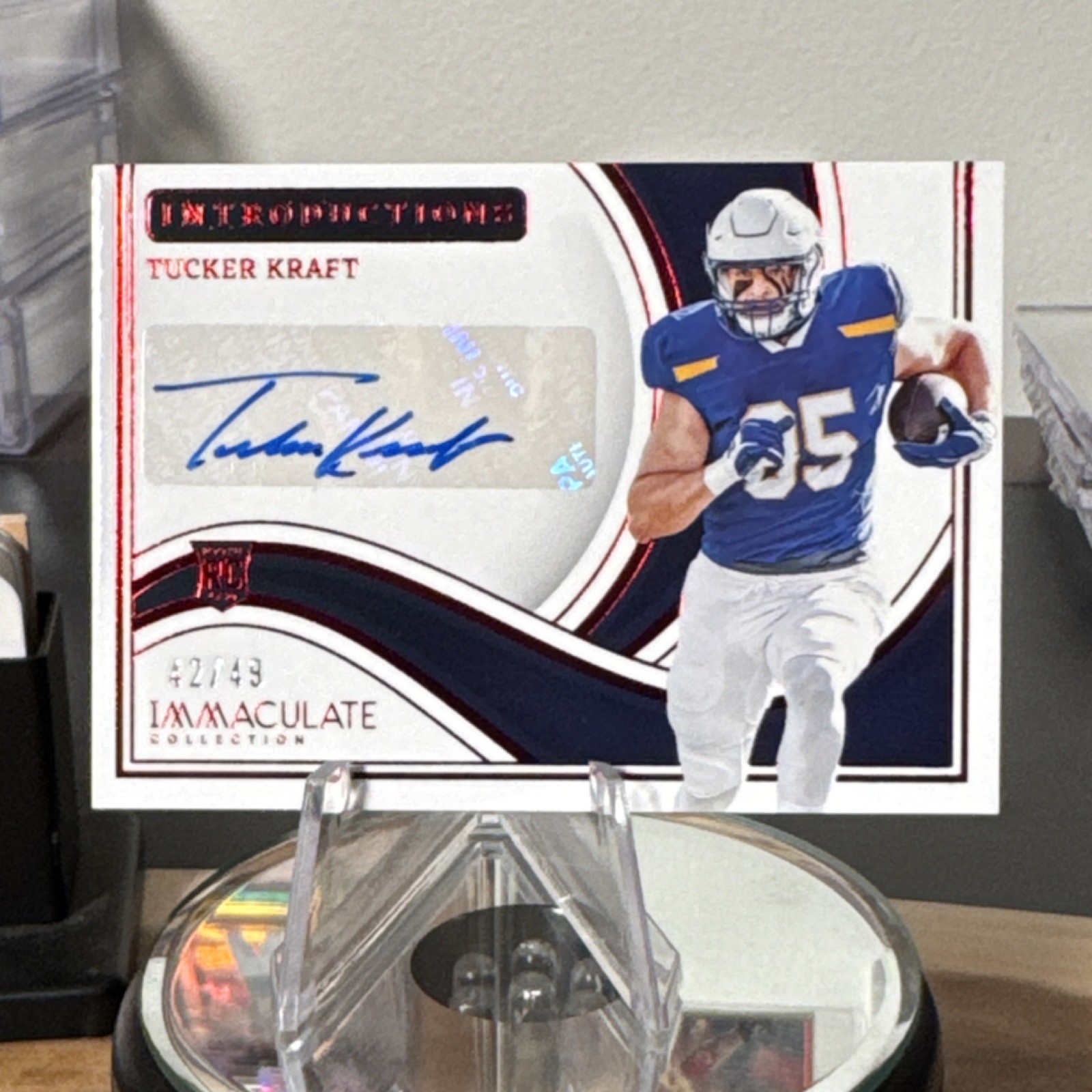 Tucker Kraft Panini Immaculate Collection Collegiate Immaculate Introductions Autographs #IITK Ruby