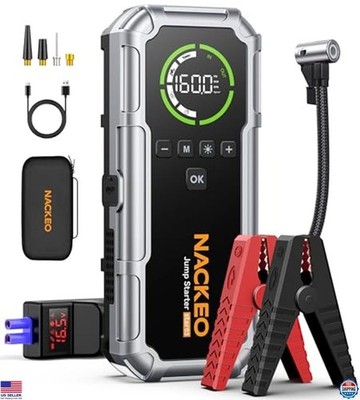NACKEO 7000A Portable Car Jump Starter & 160PSI Air Compressor for Gas & Diesel