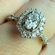 Helzberg Truly by Zac Posen 14k Oval Diamond Engagement Ring 0.45ct