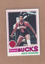 1977-78 TOPPS BASKETBALL WHITE BACK JUNIOR BRIDGEMAN #114 BUCKS NM/NM+ *A46034