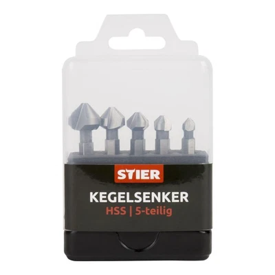 STIER Kegelsenker Set 5-teilig Bit-Schaft 1/4"