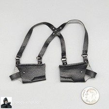1:6 scale Triad Toys Black Leather Like Double Shoulder Holster for 12" Figures