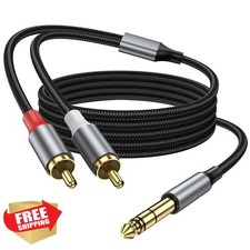 KAYQINHO 6.35mm TRS to Dual RCA Audio Cable 6.6FT Grey