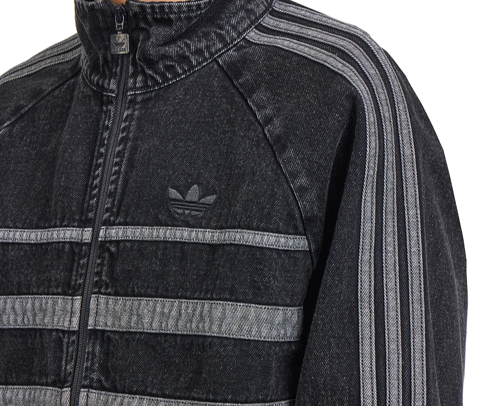 adidas Originals Adicolor Retro Collared Track Top Black Denim