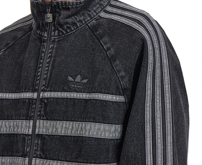 Adidas originals ADICOLORデニムジャケット 黒い2XLⅠ Adidas Originals Adicolor Denim Firebird Track Jacket Black Mens