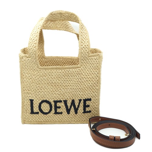 Loewe Basket Bag Font Tote Mini Raffia Beige Shoulder Bag Women's UDB213 #UDB213