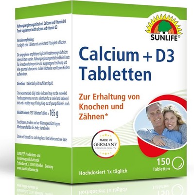 SUNLIFE Calcium + Vitamin D3  - 150 Tabletten