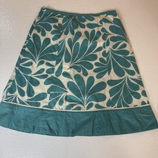 Boden Womens Aqua/Cream Skirt US 6L Summer Beachwear Cotton