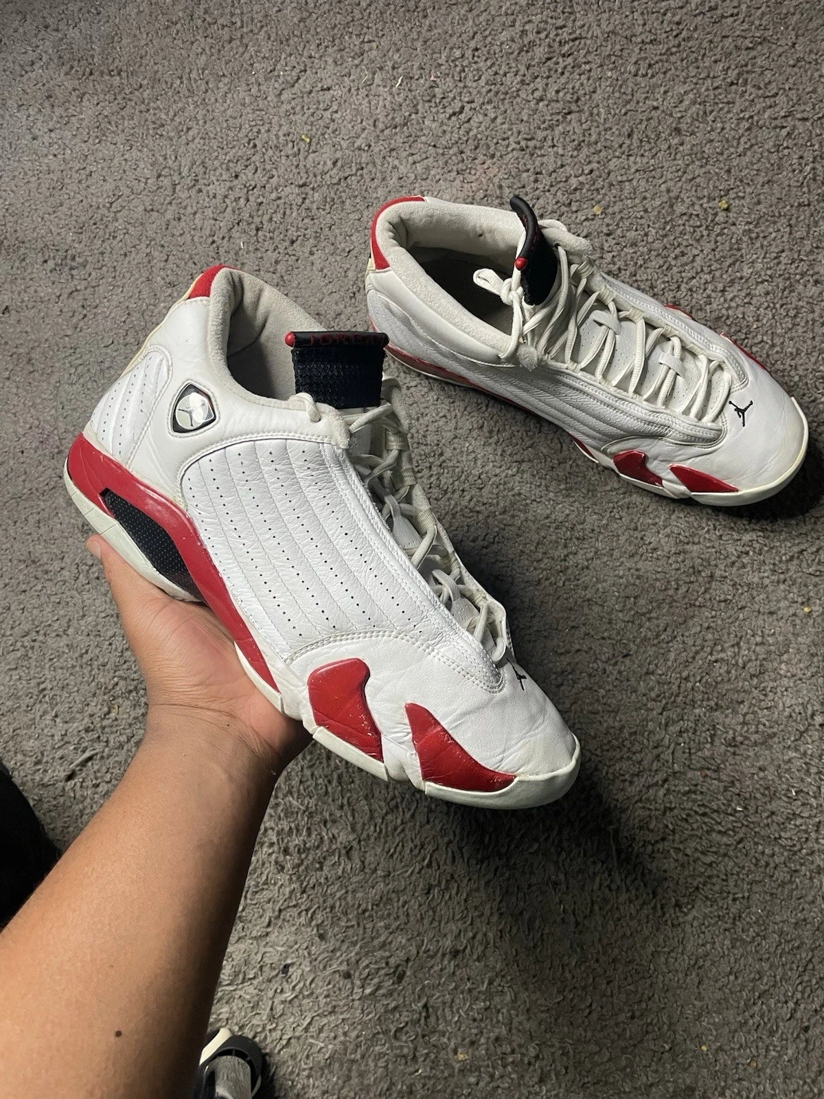 Taglia 15 2006 Nike Air Jordan Retro 14 Cherry Candy Cane Chicago 311832 101