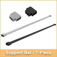 Straight Support Bar Arm T-Piece Parts for Shower Enclosure Wetroom Glass Screen