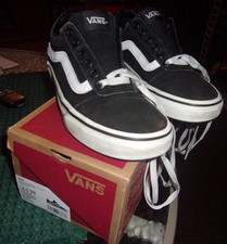 VANS Off The Wall Ward Size 6 Women  s Black  White Suede Canvas Shoes / Sneaker