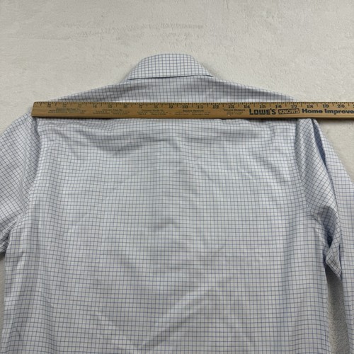 Suitsupply Traveller Shirt man’s 38/15 Blue white checkered long Sleeve ButtonUP - Picture 12 of 15
