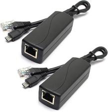 2-Pack Active 5V 2.4A Poe Splitter Adapter IEEE 802.3Af Compliant Micro USB 48V